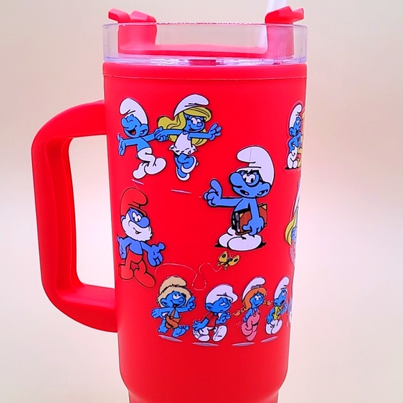 Red Smurfs Tumbler with Handle - Picture 4 of 4